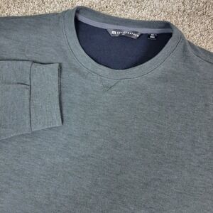 Travis Mathew Mens 2XL Solid Gray Stretch Knit Crew Neck Long Sleeve